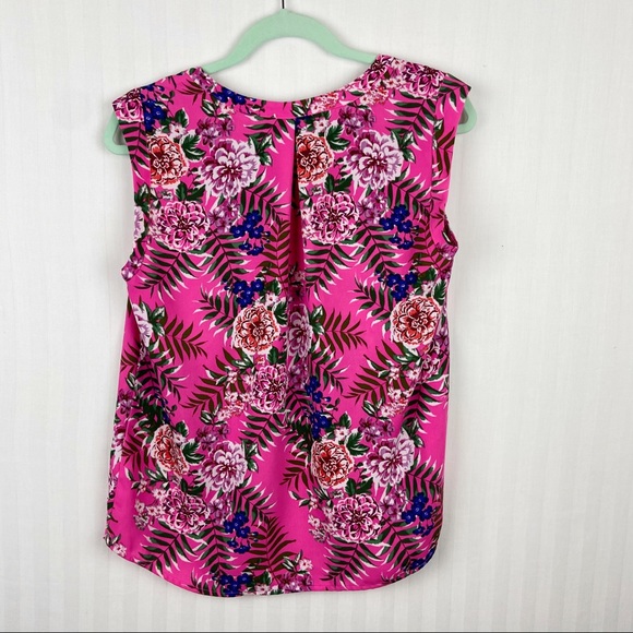 J Crew Fuchsia Floral Sleeveless Top 6 Medium - Picture 4 of 4